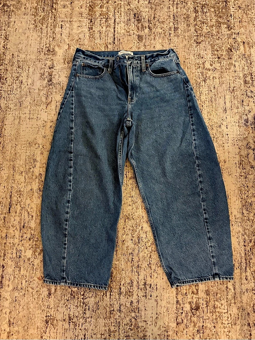 Abercrombie & Fitch Curve Love Mid Rise The Barrel Jean Waist 29 Blue